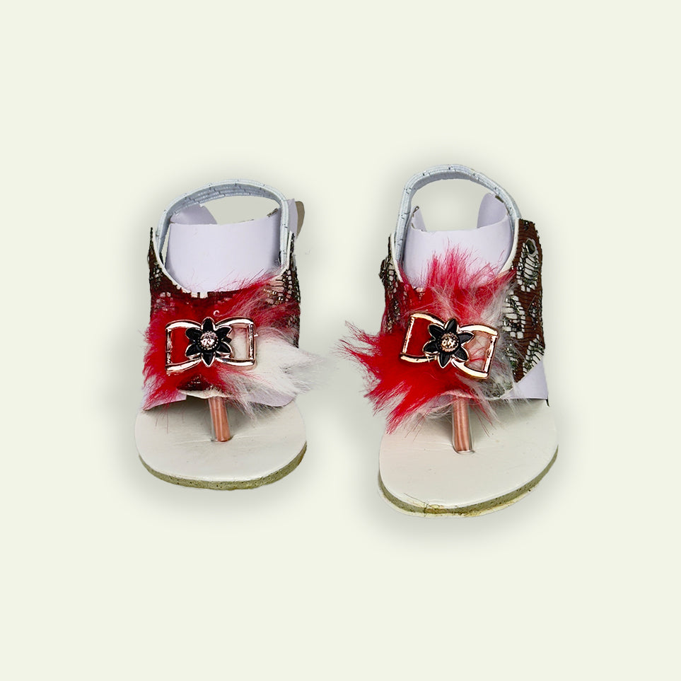 Girls Flower Bunch Maroon Color Sandal