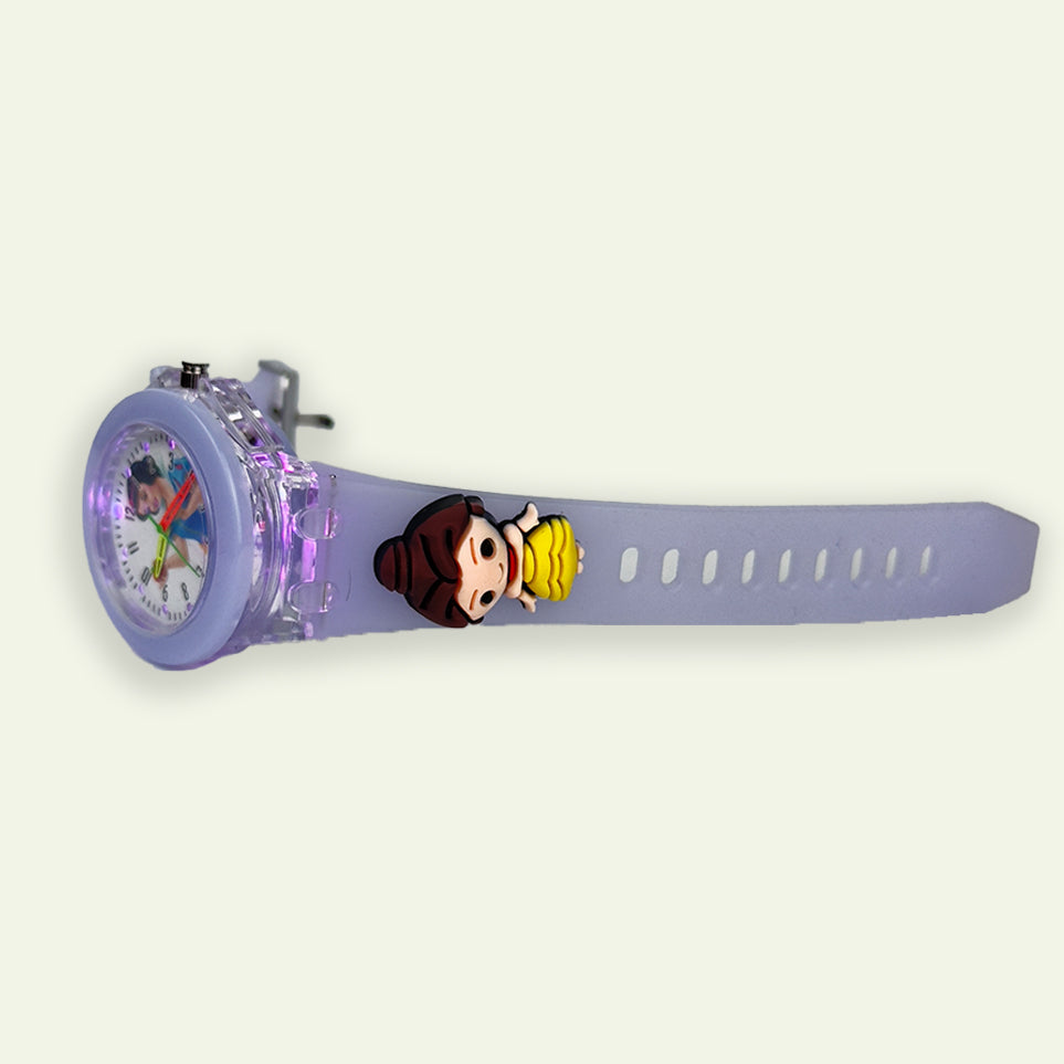 Stylish Watch for KIDS 3D Colorful Cartoon Character Wrist Watch with Glowing 7 Colors Light