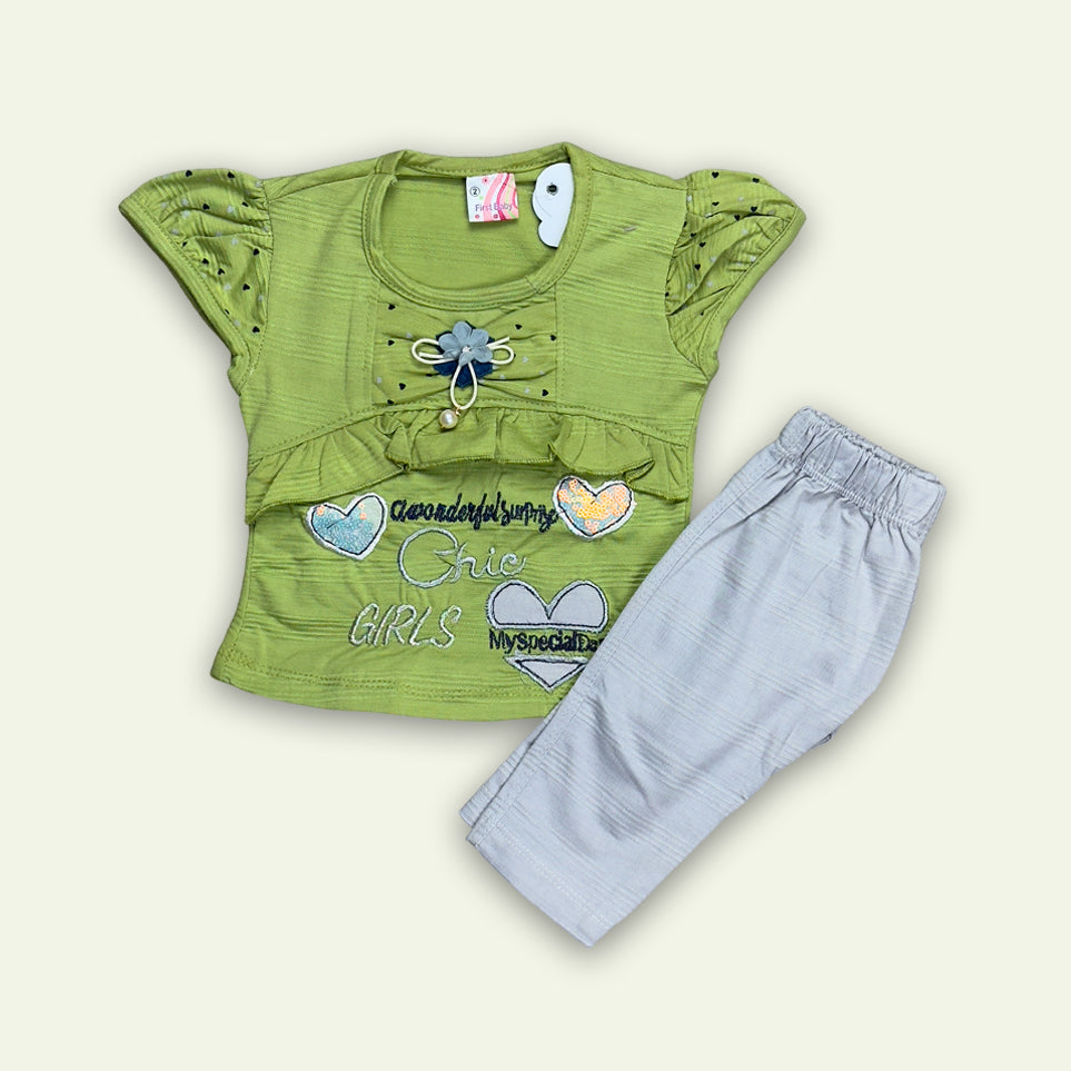Girls Fancy Top with Plain Pajama
