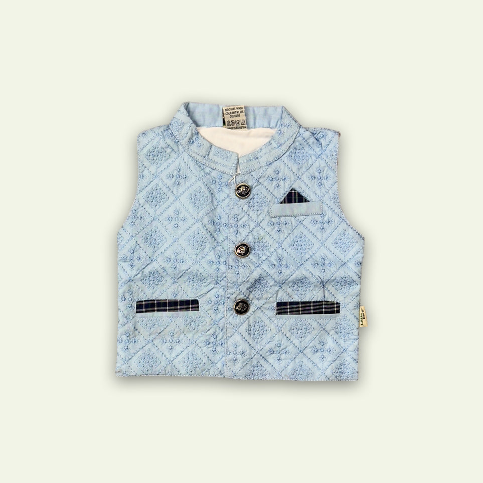 Boys 3pc Check Shirt & Coat with Denim Short