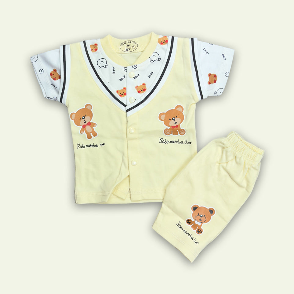Boys Bear Printed T-Shirt with Short