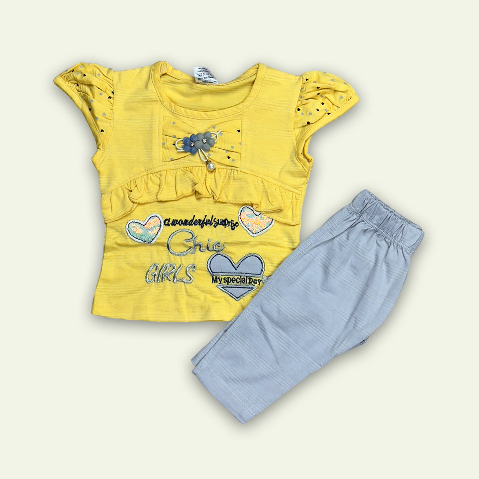 Girls Fancy Top with Plain Pajama