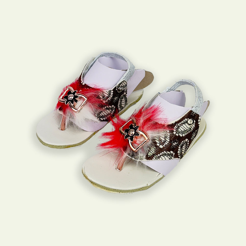 Girls Flower Bunch Maroon Color Sandal