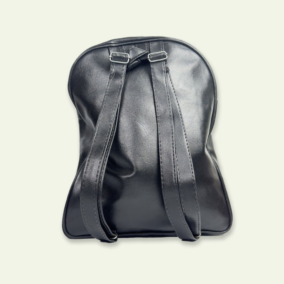 Stylish Black Bag with Multicolor Fluffy Keychain