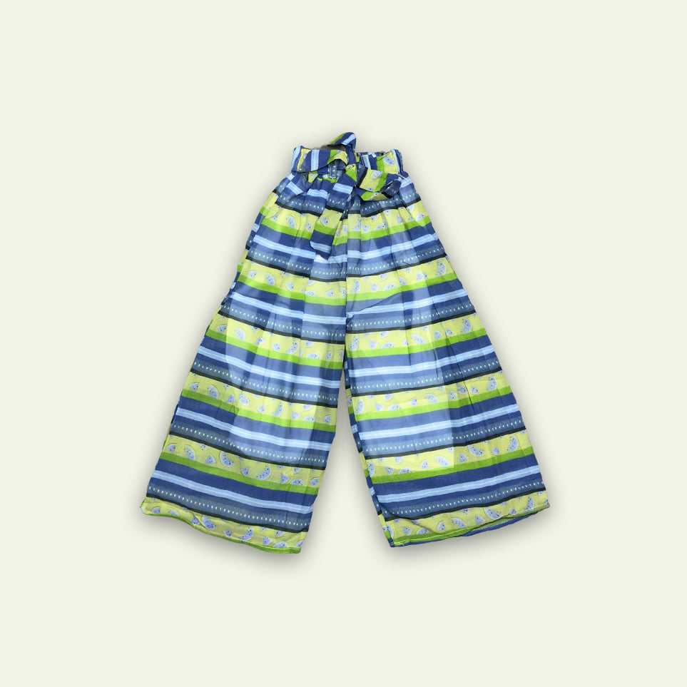 Girls Fancy Printed Top with Stripe Pajama