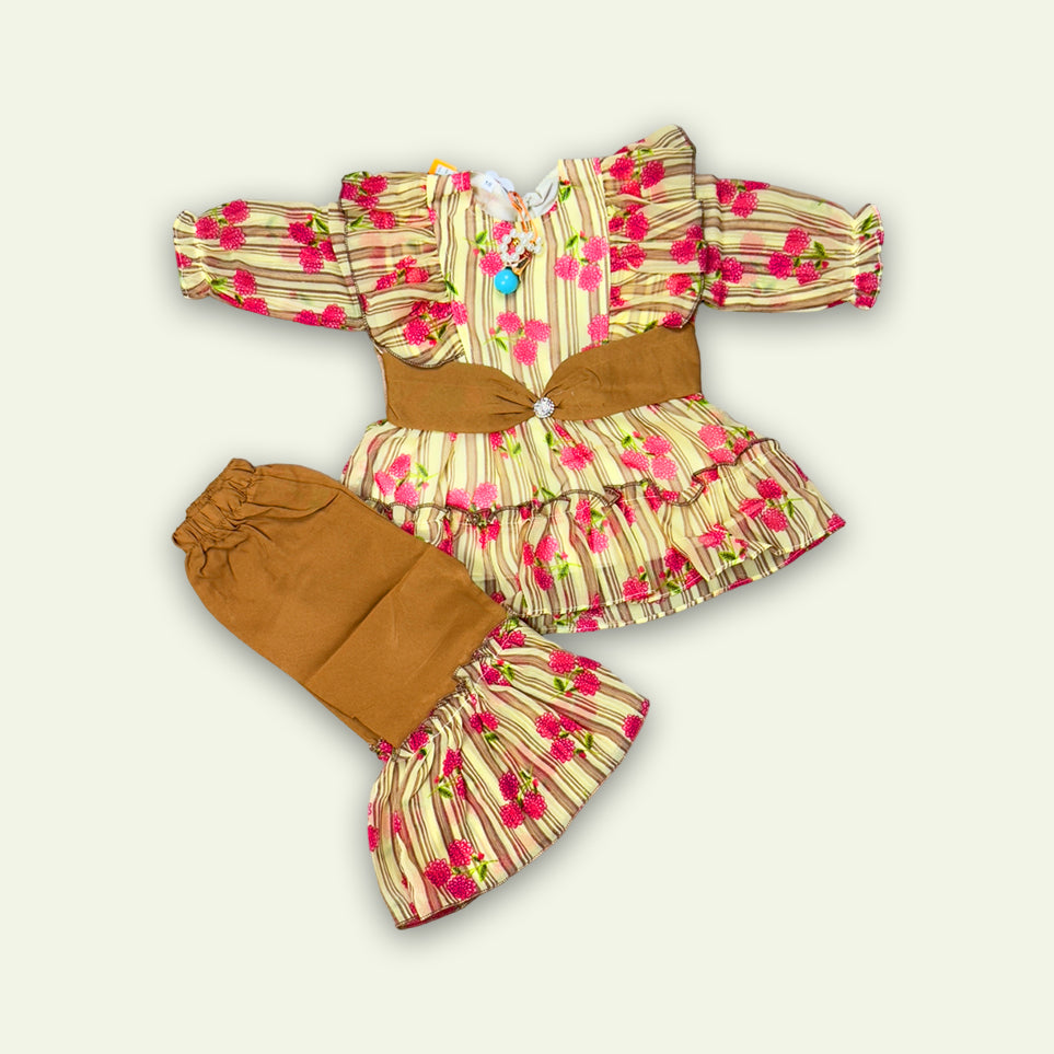 Girls Fancy Stripe 2 Color Top with Pajama