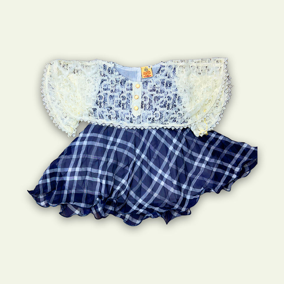 Girls White Fancy Frock with Jeans Pants
