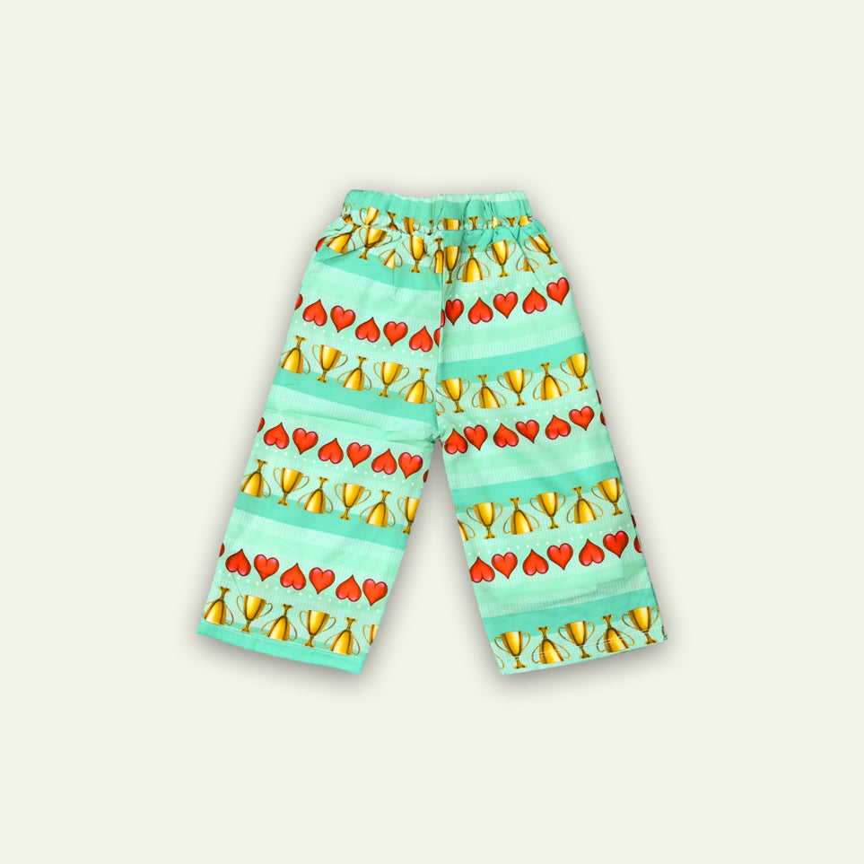 Girls 3pc Coat Style Fancy Top with Printed Pajama