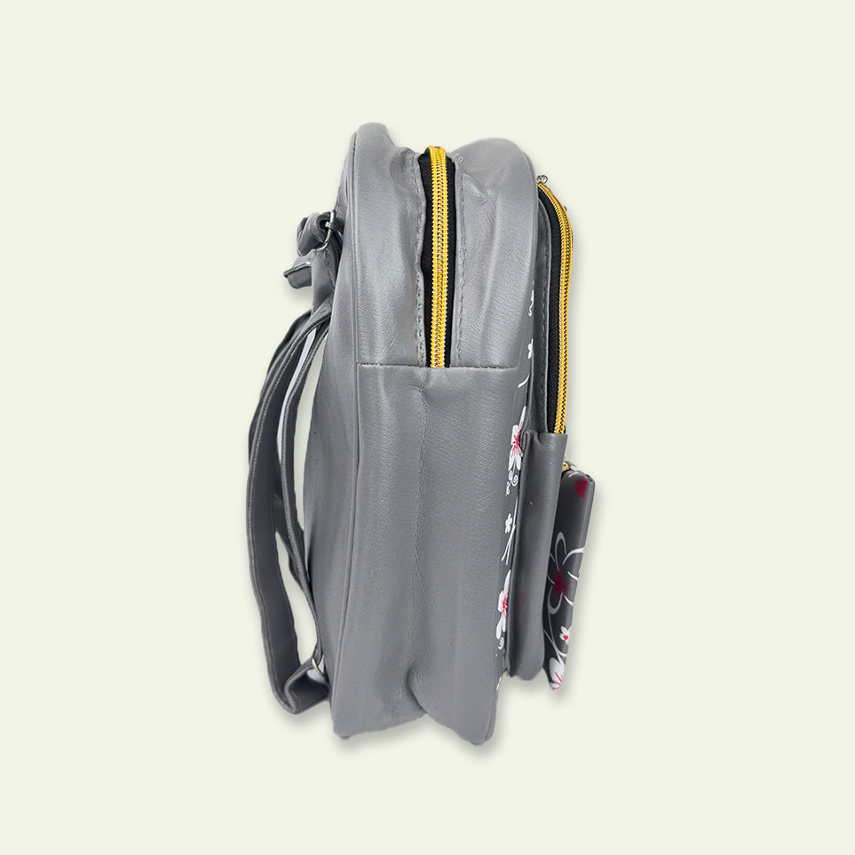Stylish Gray Bag with Extra Pocket