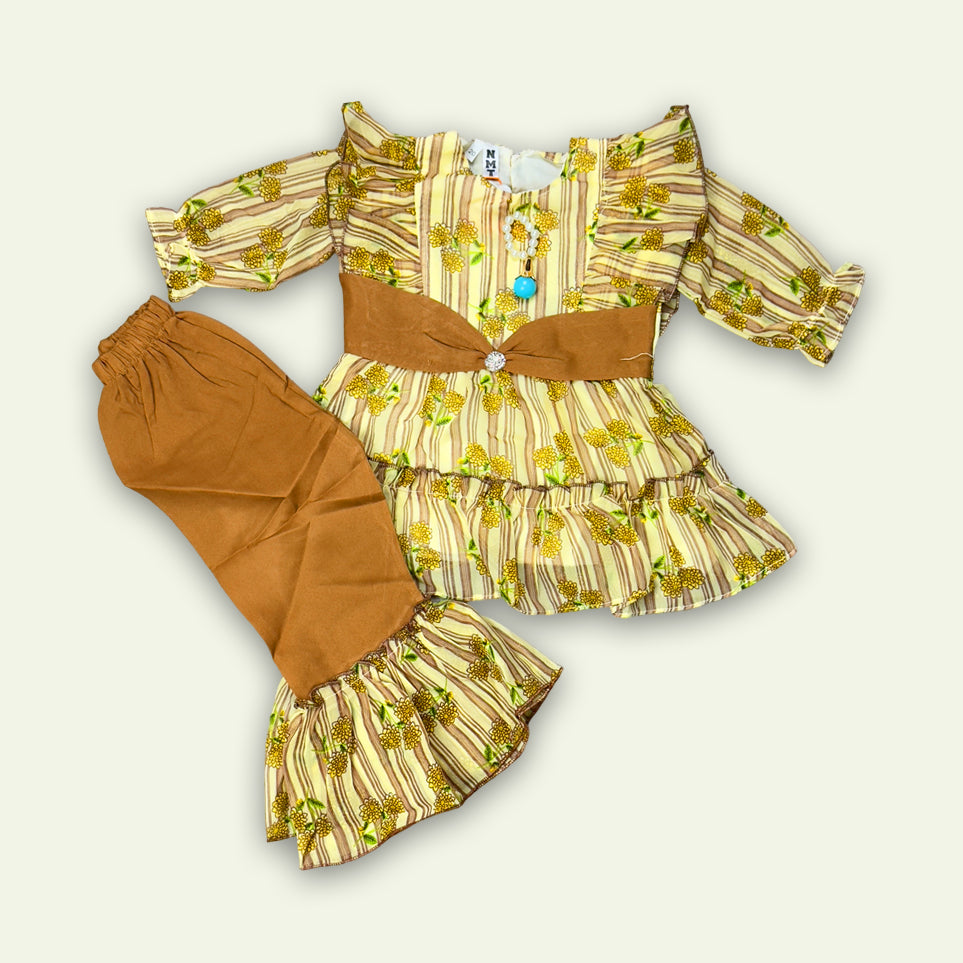 Girls Fancy Stripe 2 Color Top with Pajama