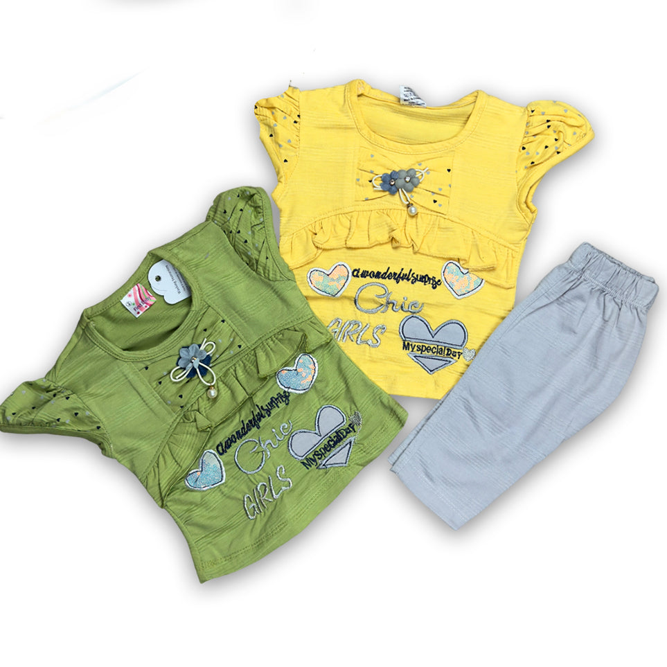 Girls Fancy Top with Plain Pajama