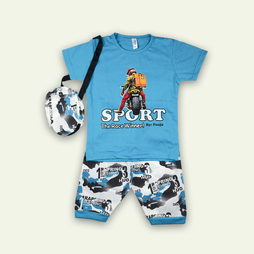 Boys Cute Sport Race Winner Suit with Free Bag