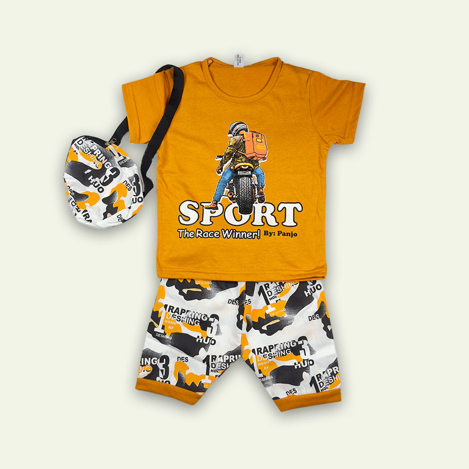 Boys Cute Sport Race Winner Suit with Free Bag