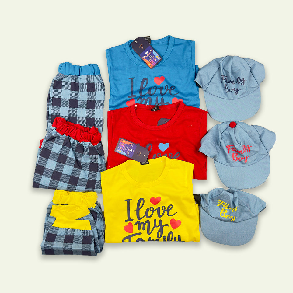 Boys I Love My Family Suit with Free Cap