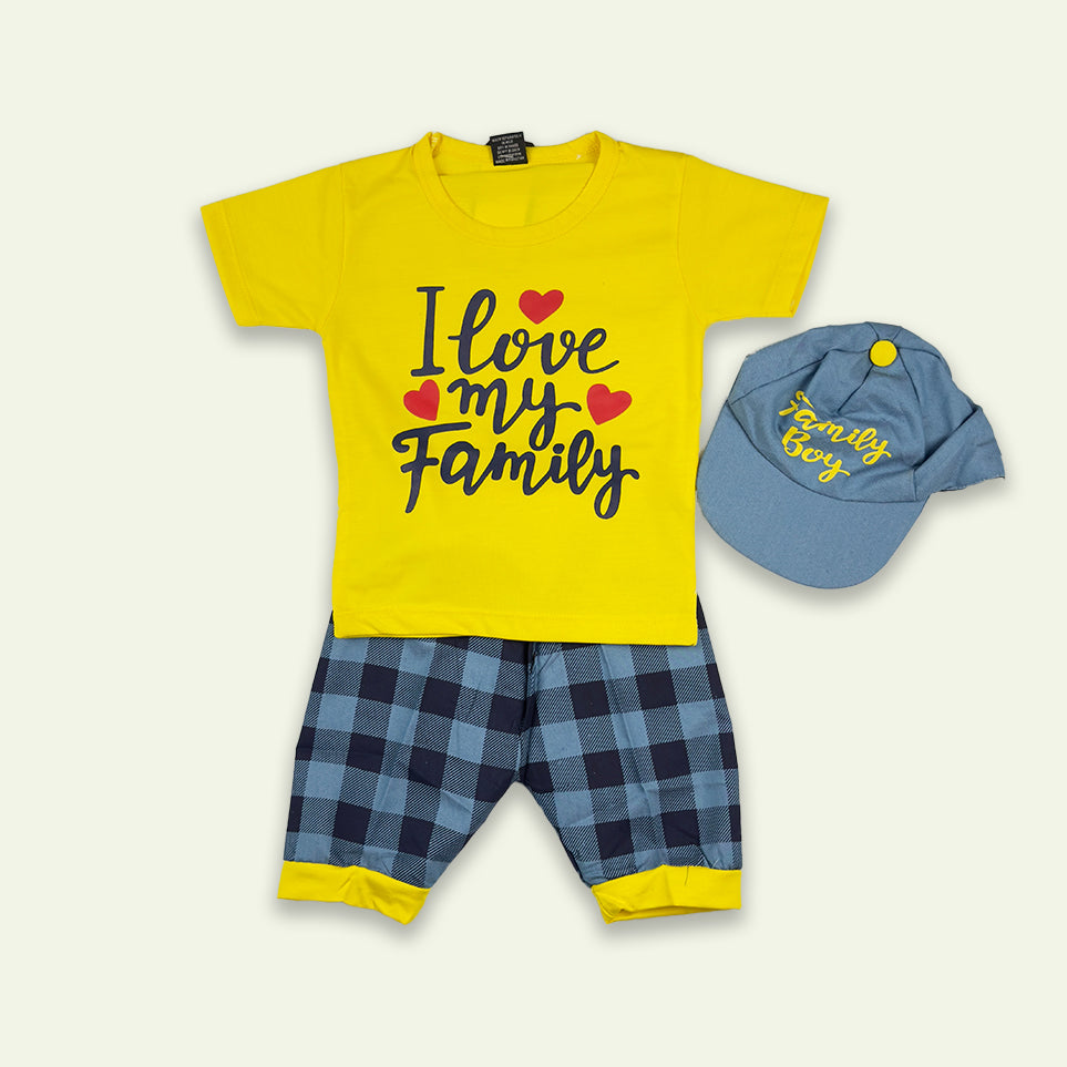 Boys I Love My Family Suit with Free Cap