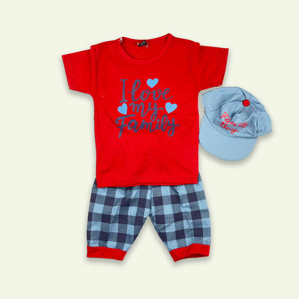 Boys I Love My Family Suit with Free Cap