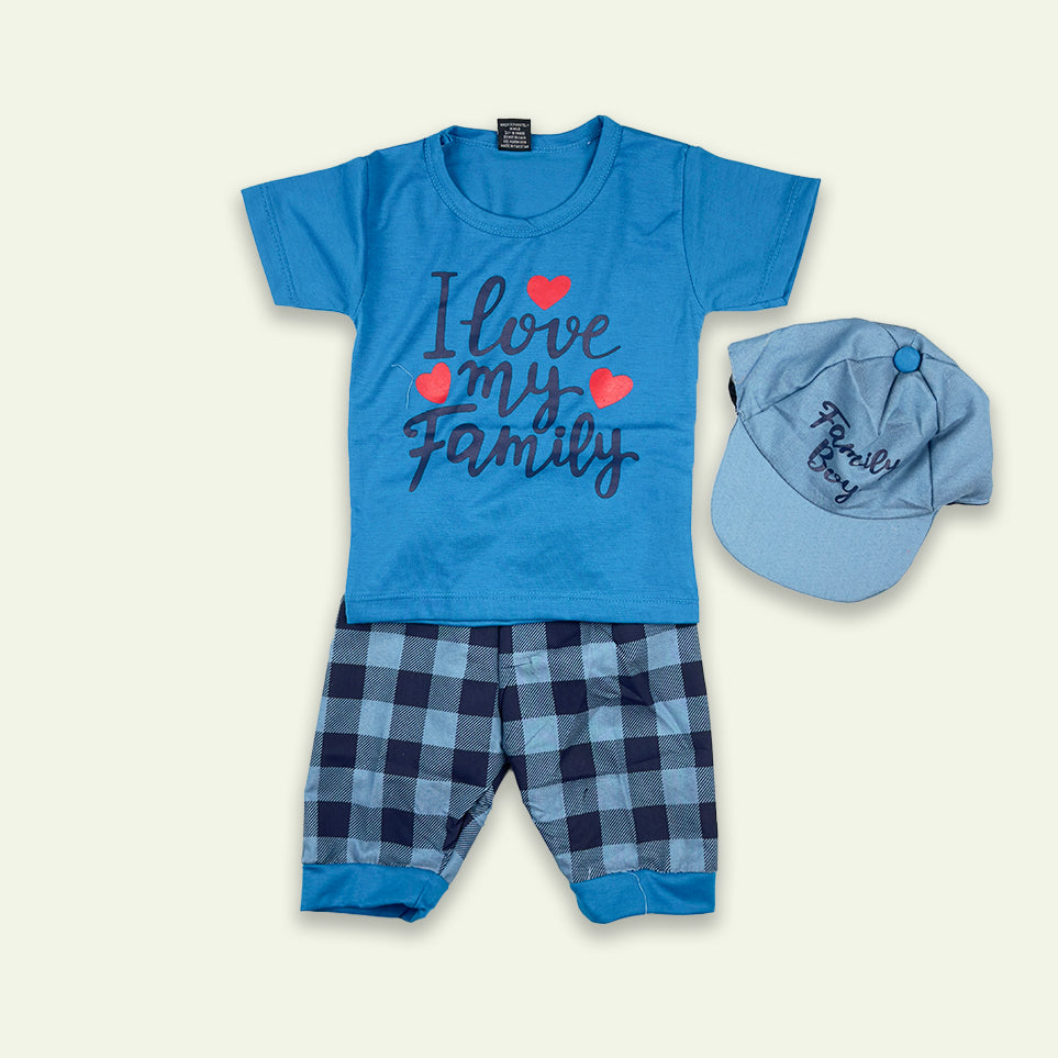 Boys I Love My Family Suit with Free Cap