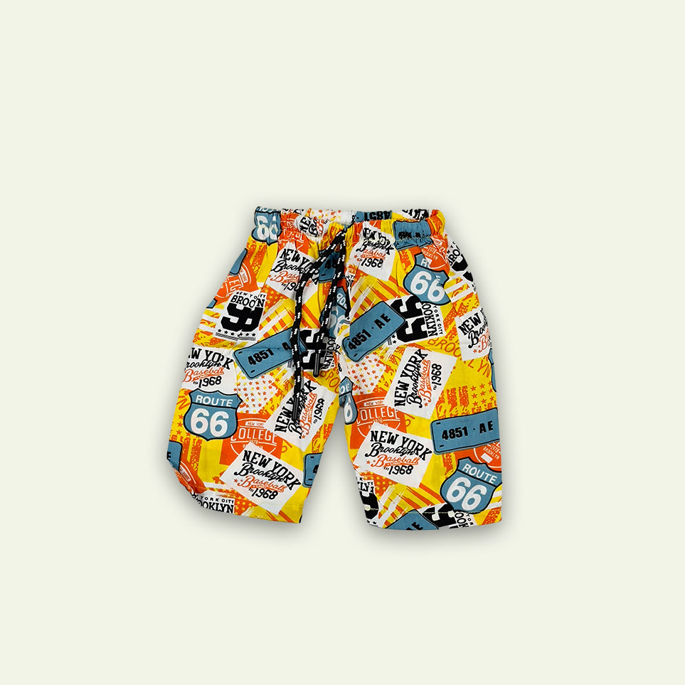 Boys Newspaper Style Suit Yellow