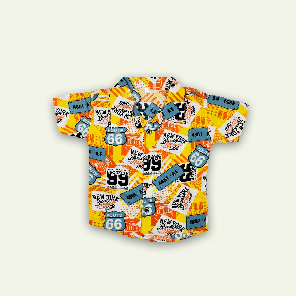 Boys Newspaper Style Suit Yellow