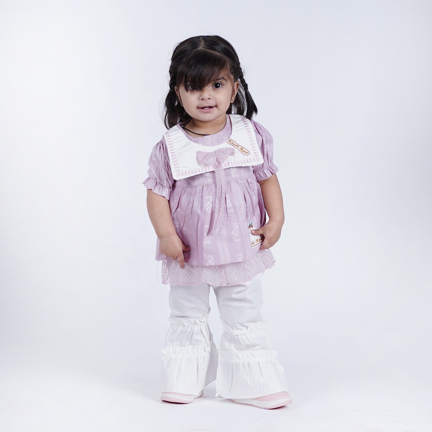 Girls Fancy Embroided Frock with Flapper Pajama