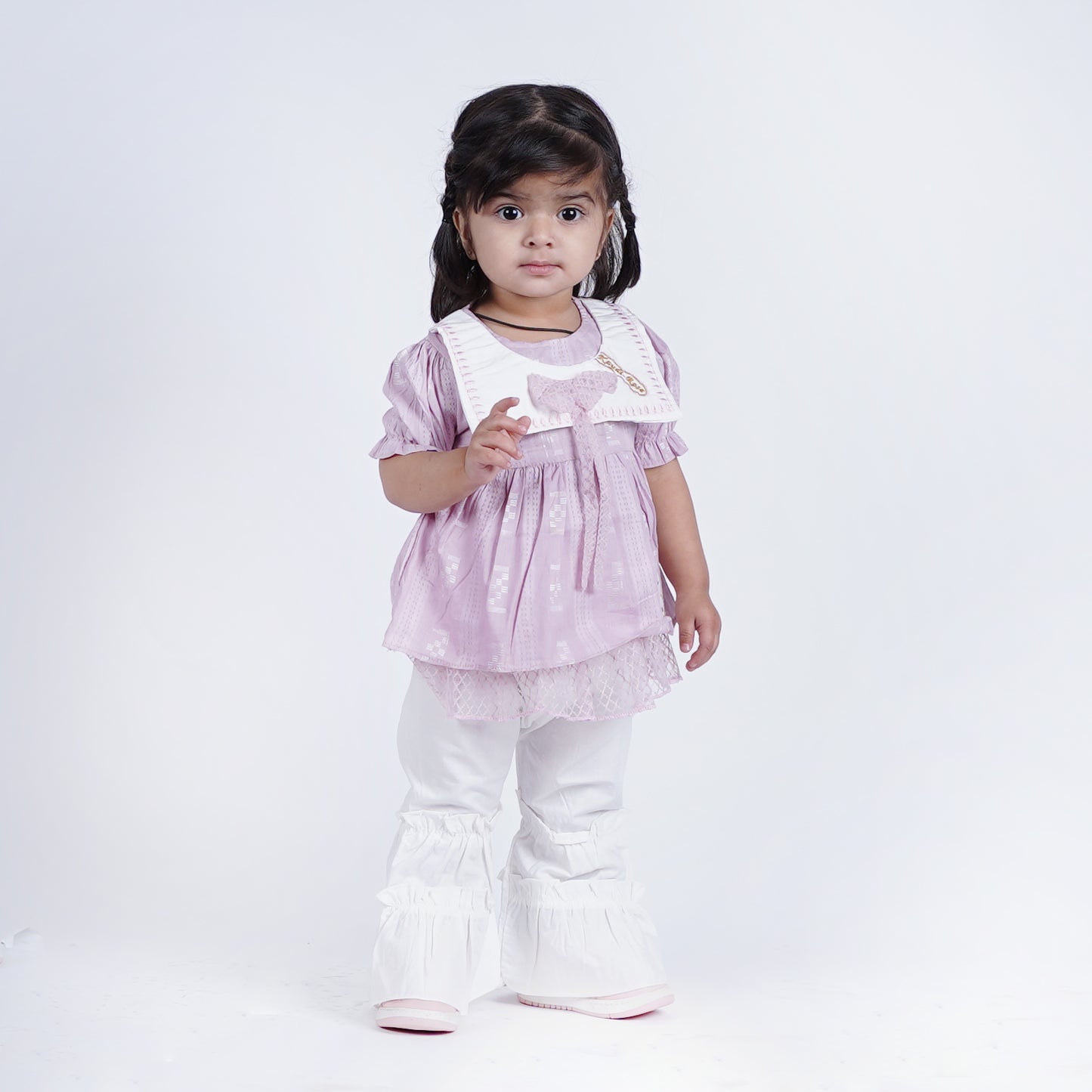 Girls Fancy Embroided Frock with Flapper Pajama