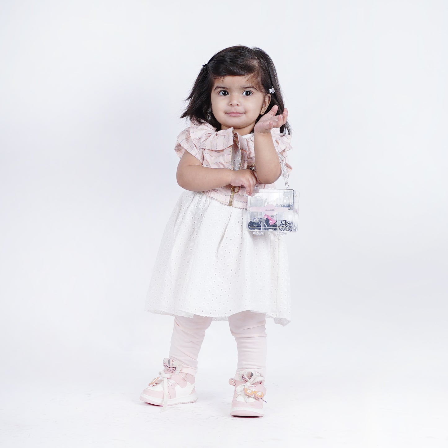 Girls Fancy 3pc Frock with Top & Pajama