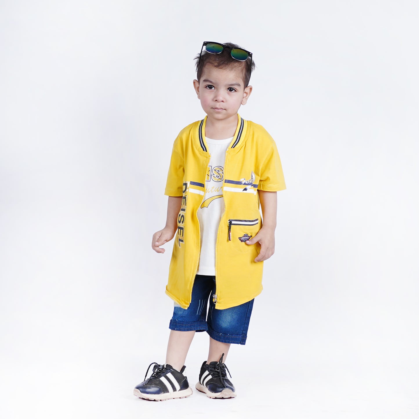 Boys Fancy Deisel T-Shirt & Blue Denim Shorts