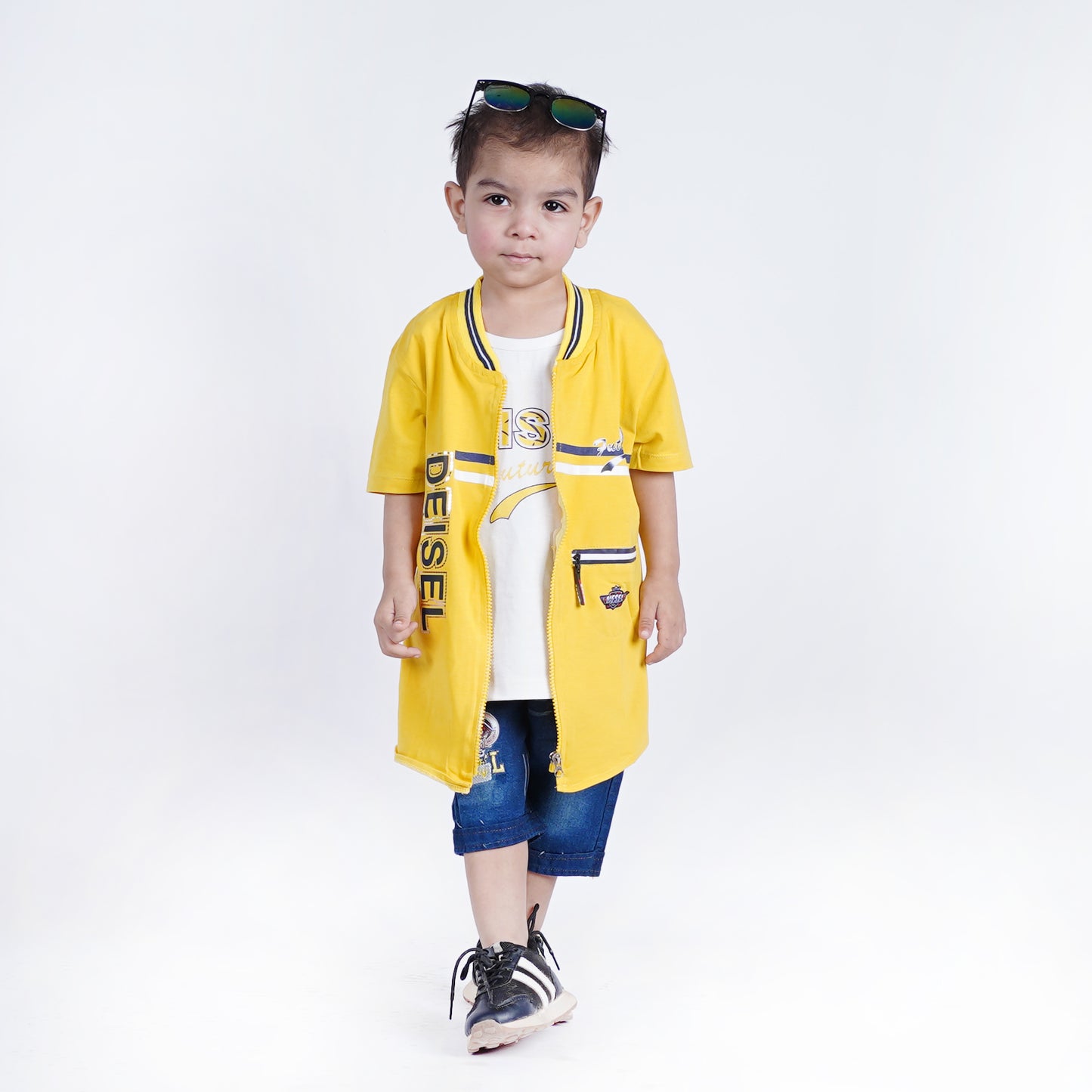 Boys Fancy Deisel T-Shirt & Blue Denim Shorts