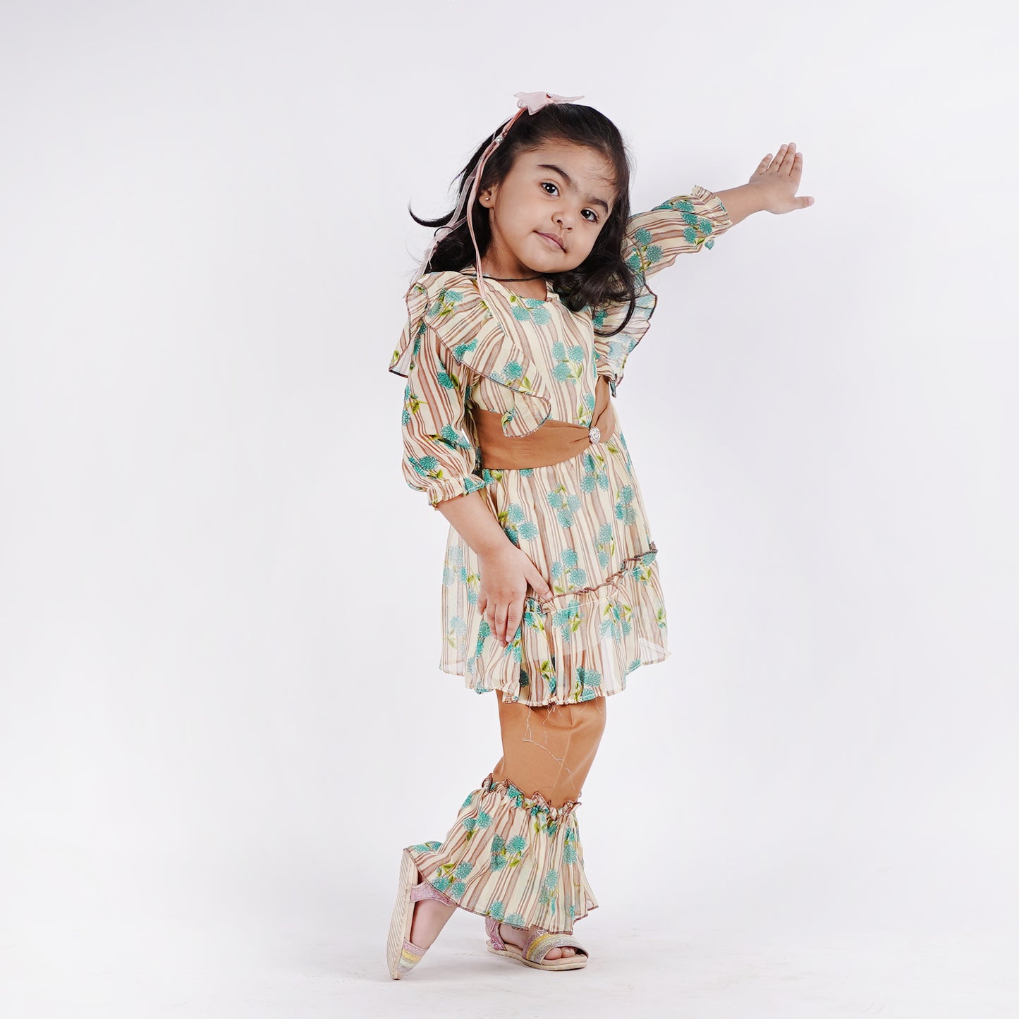 Girls Fancy Stripe 2 Color Top with Pajama