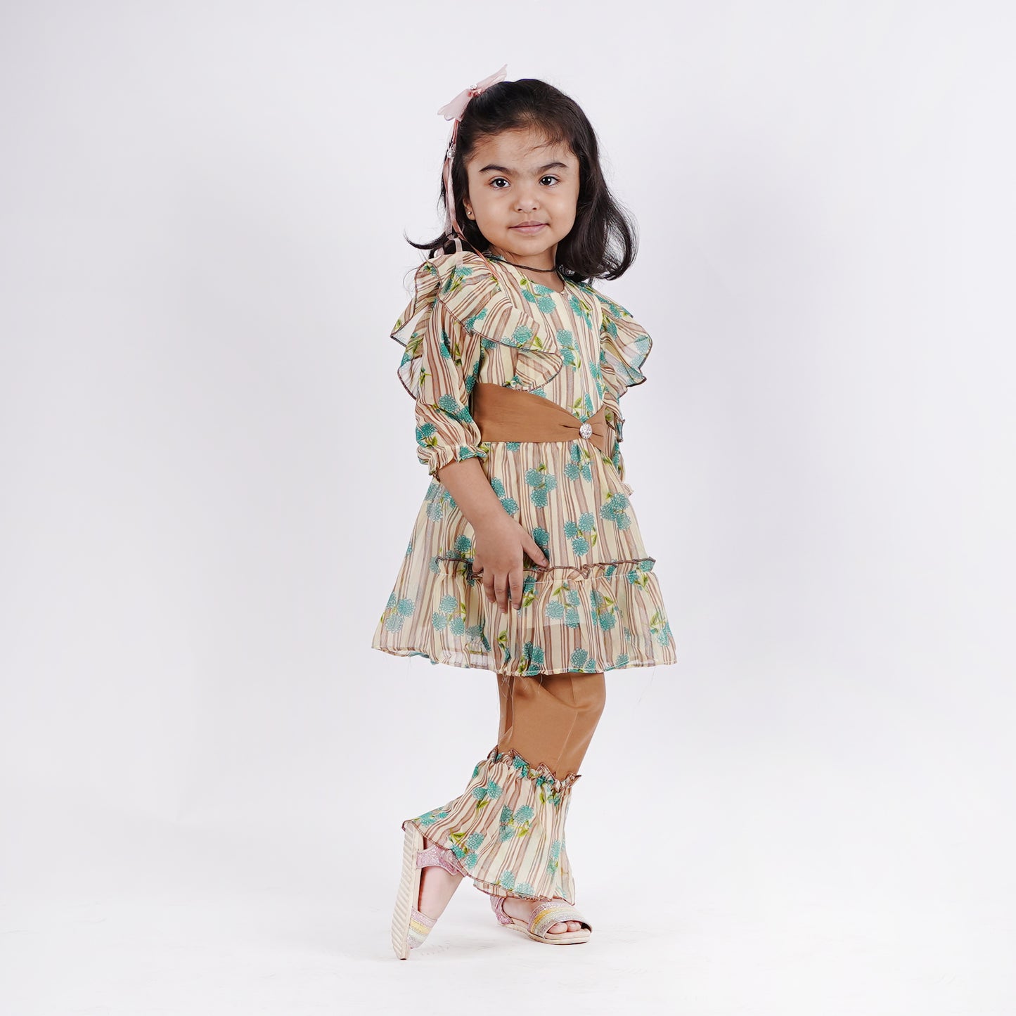 Girls Fancy Stripe 2 Color Top with Pajama