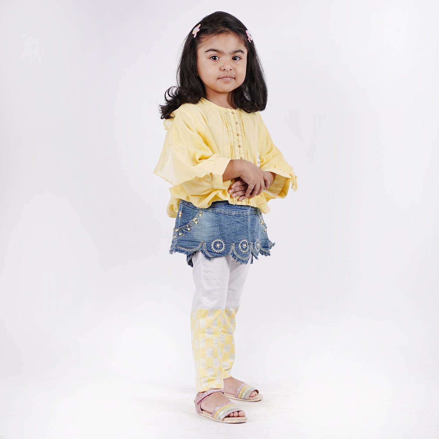 Girls Fancy Top with Bottom Check Pajama