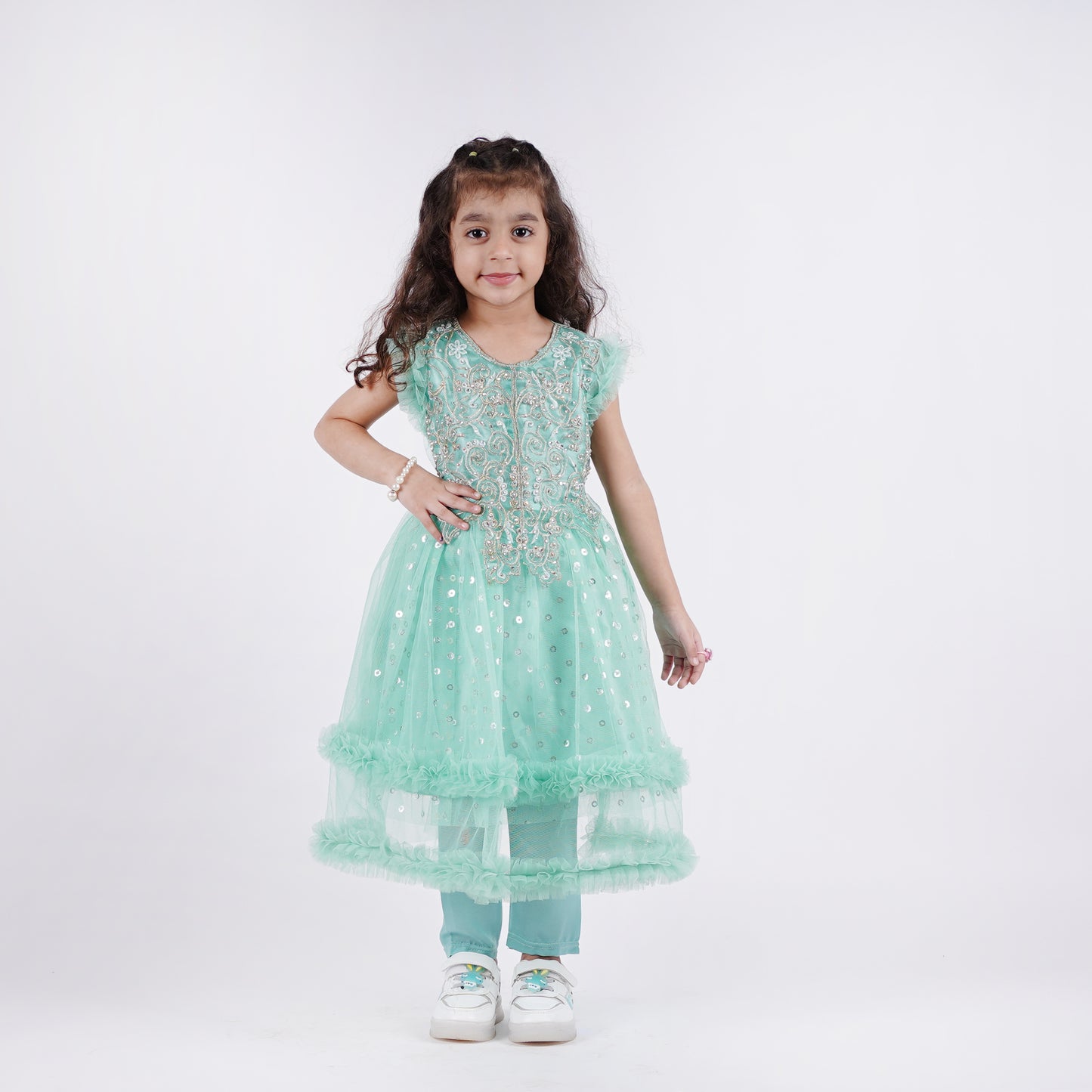 Girls Fancy Blue Frock