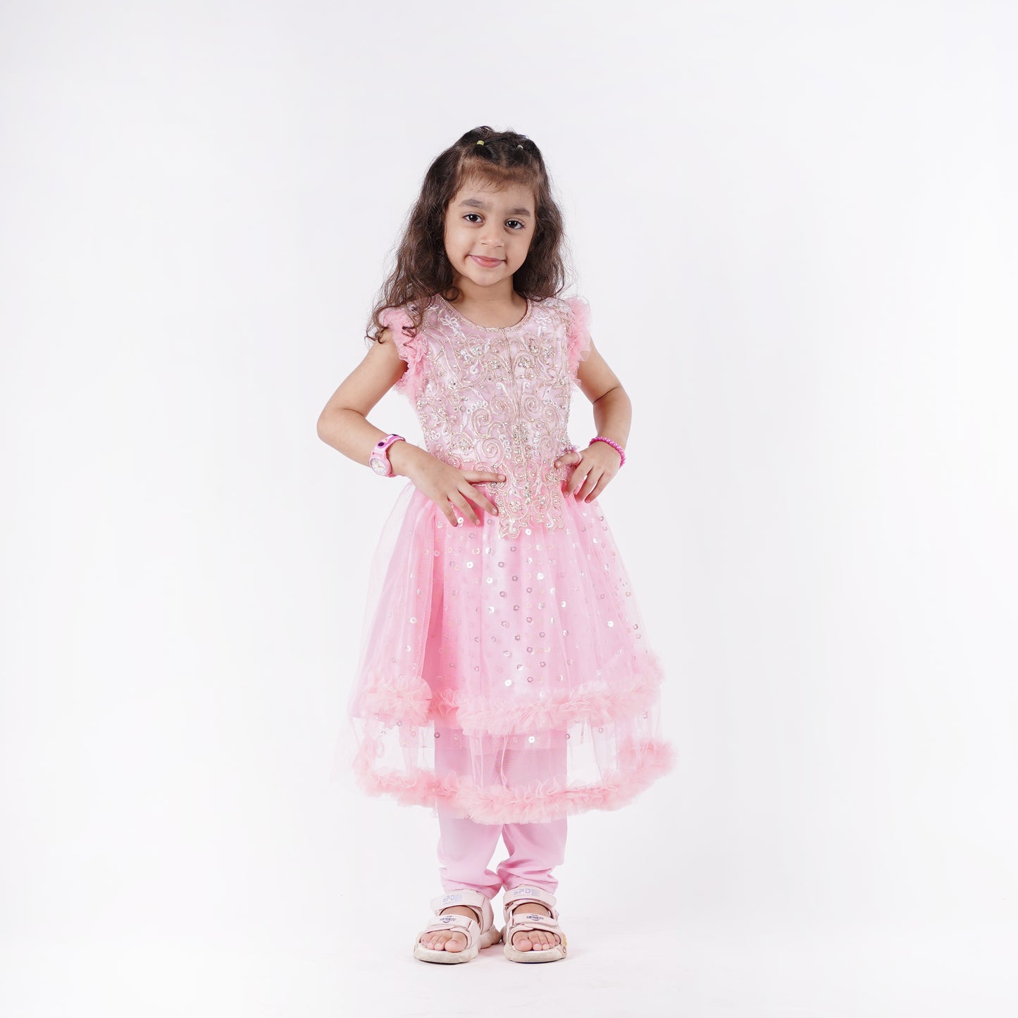 Girls Fancy Pink Frock