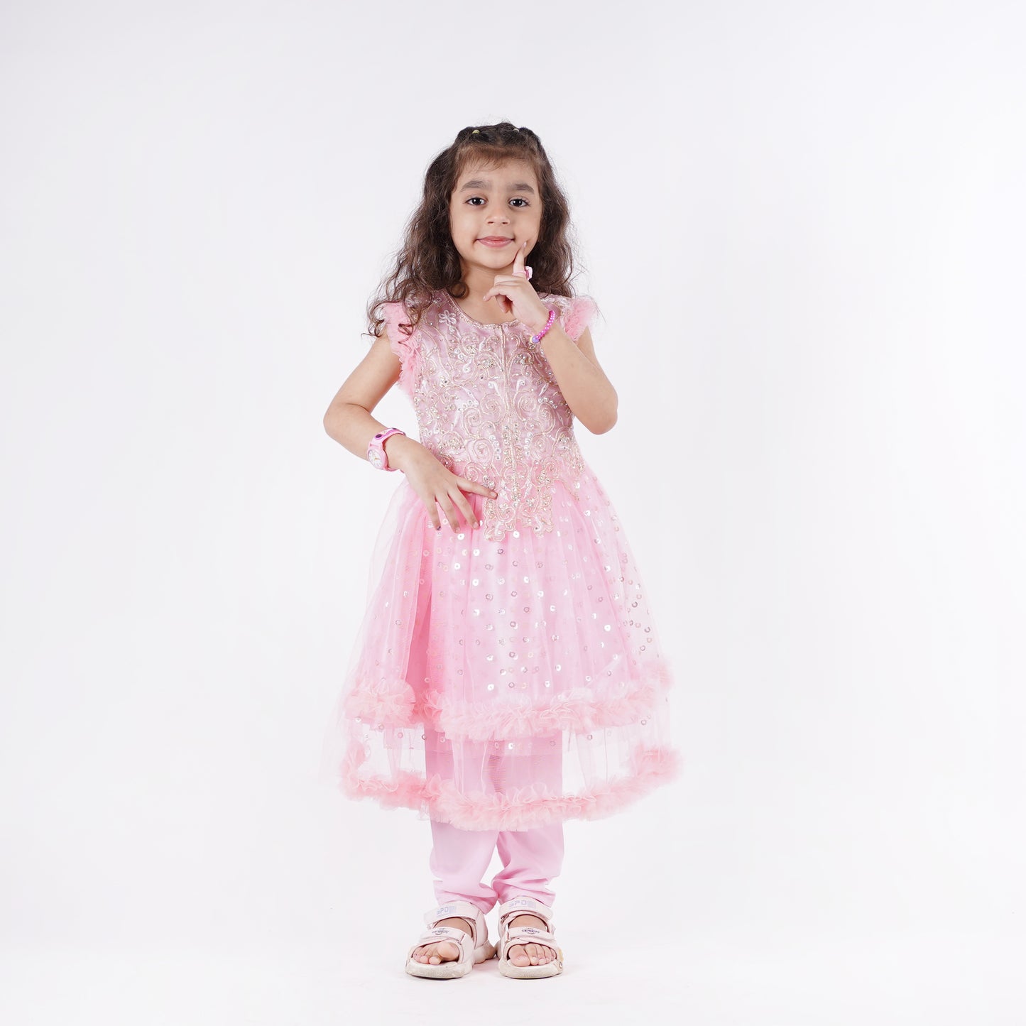 Girls Fancy Pink Frock