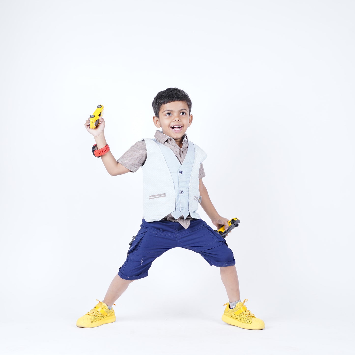 Boys 3pc Lining Shirt with West Coat & Short