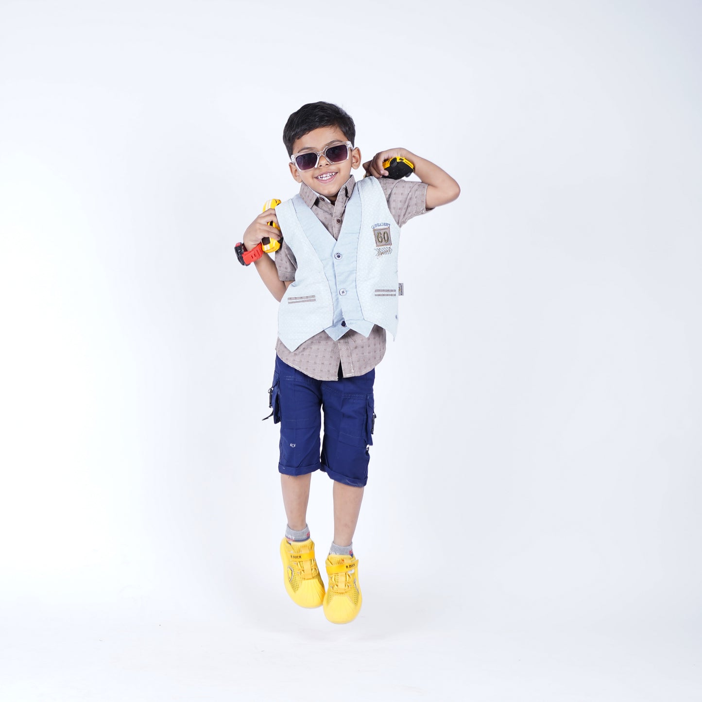 Boys 3pc Lining Shirt with West Coat & Short