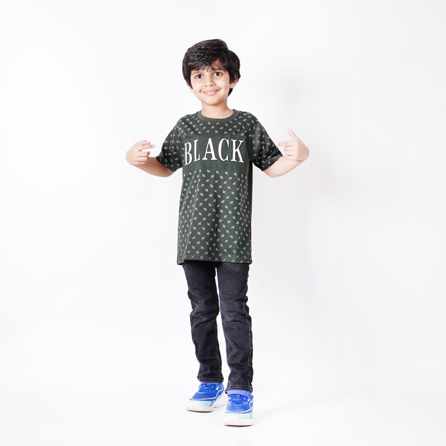 Boys Black Logo Design Tshirt
