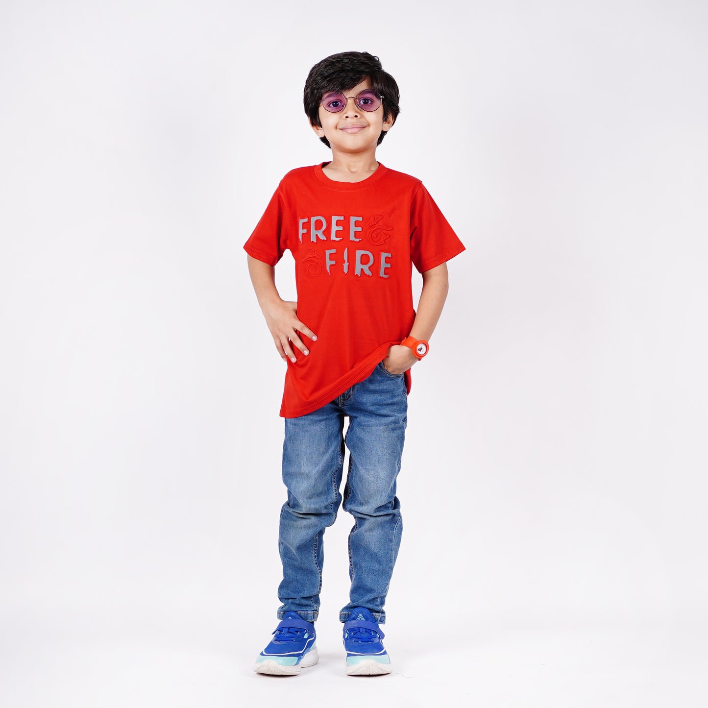 Boys Free Fire Logo Design Tshirt