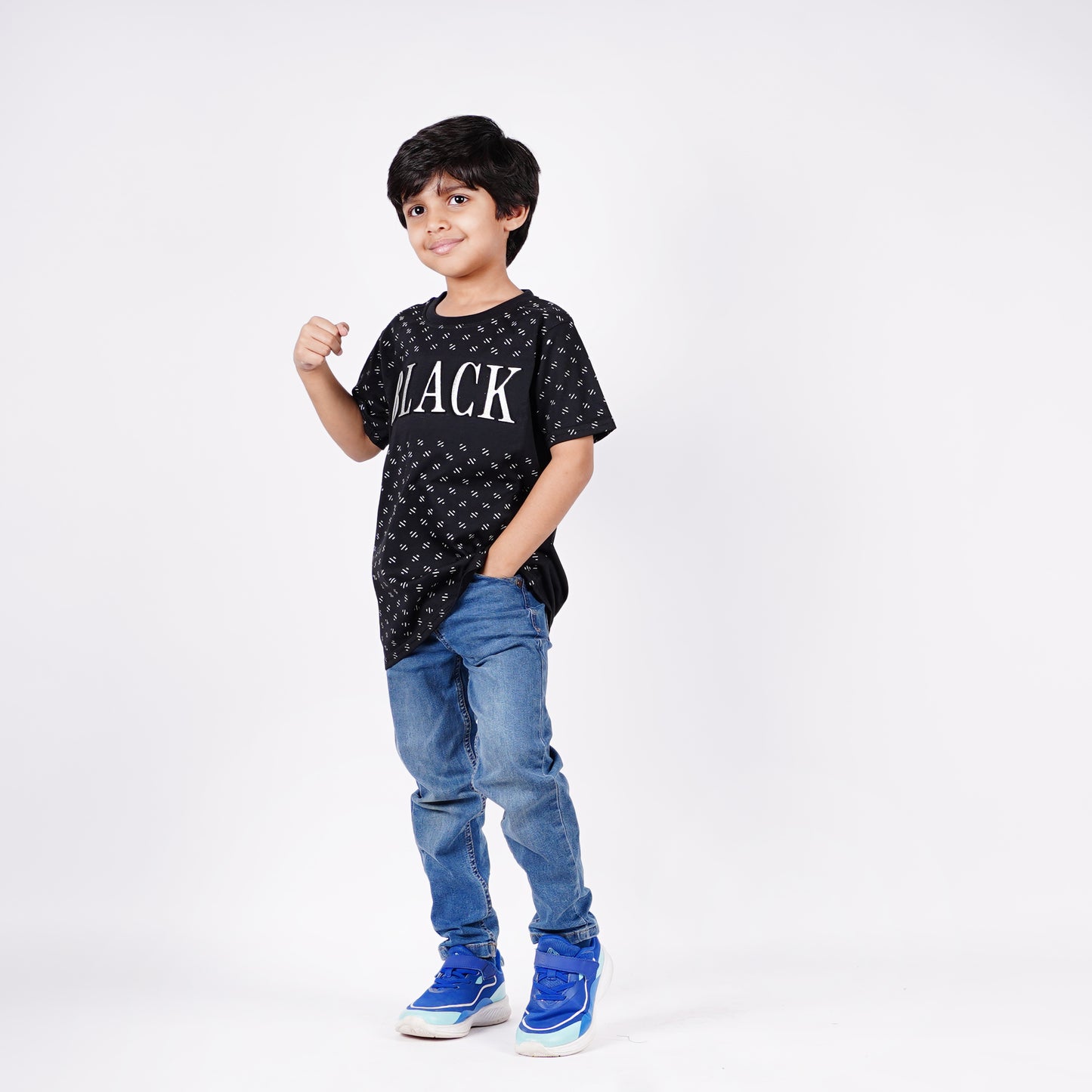 Boys Black Logo Design Tshirt