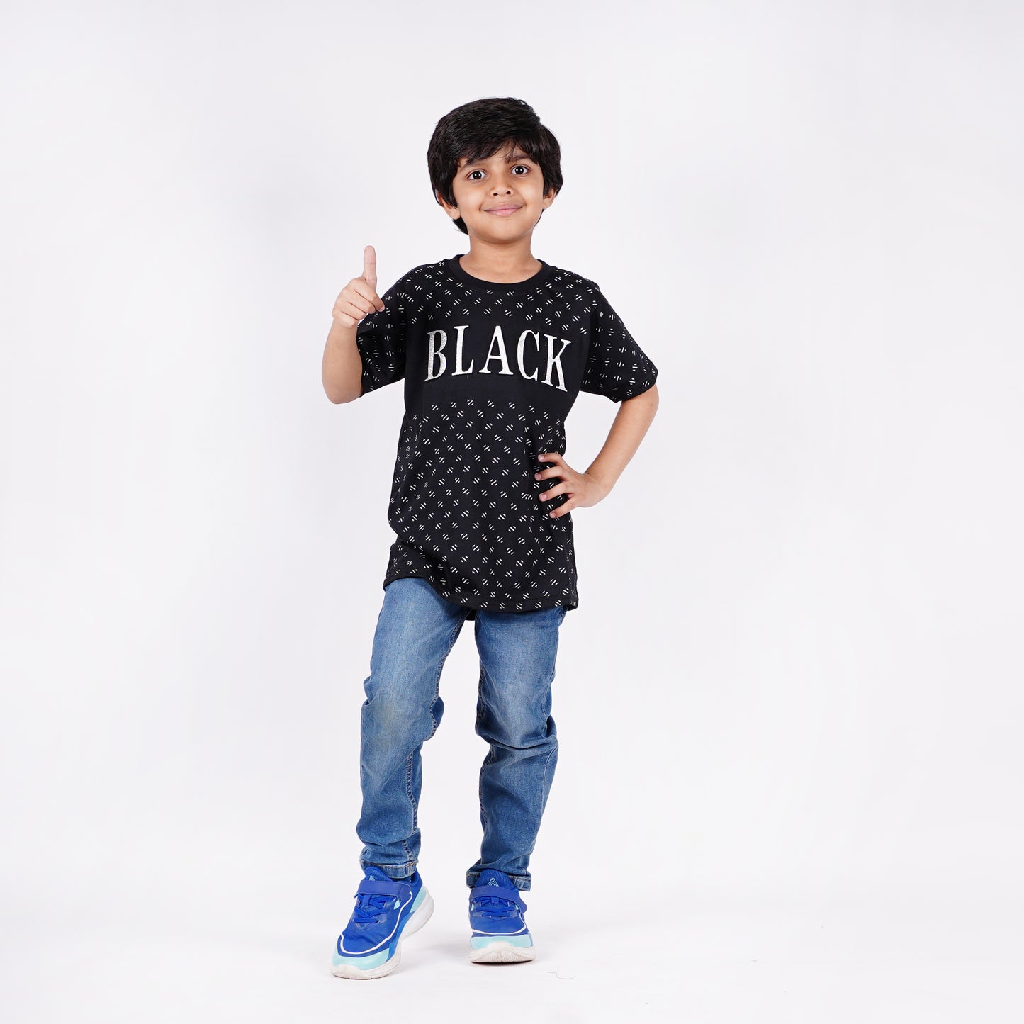 Boys Black Logo Design Tshirt