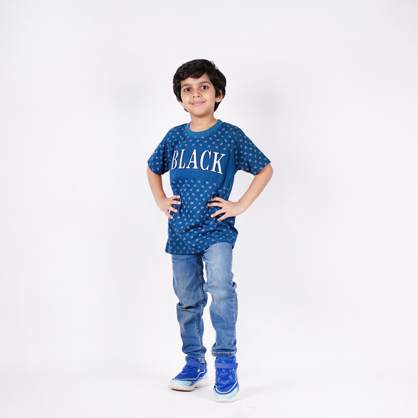 Boys Black Logo Design Tshirt