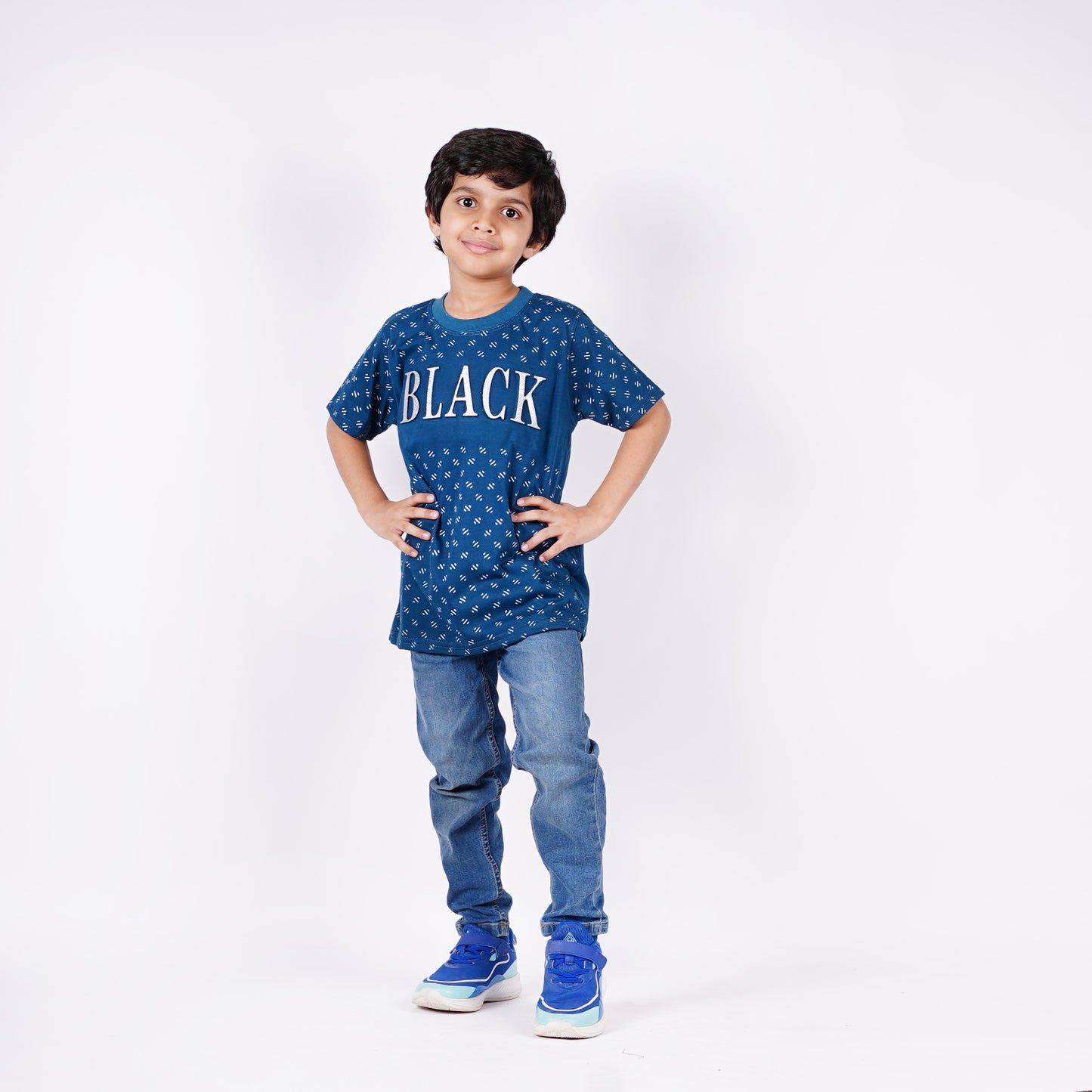 Boys Black Logo Design Tshirt