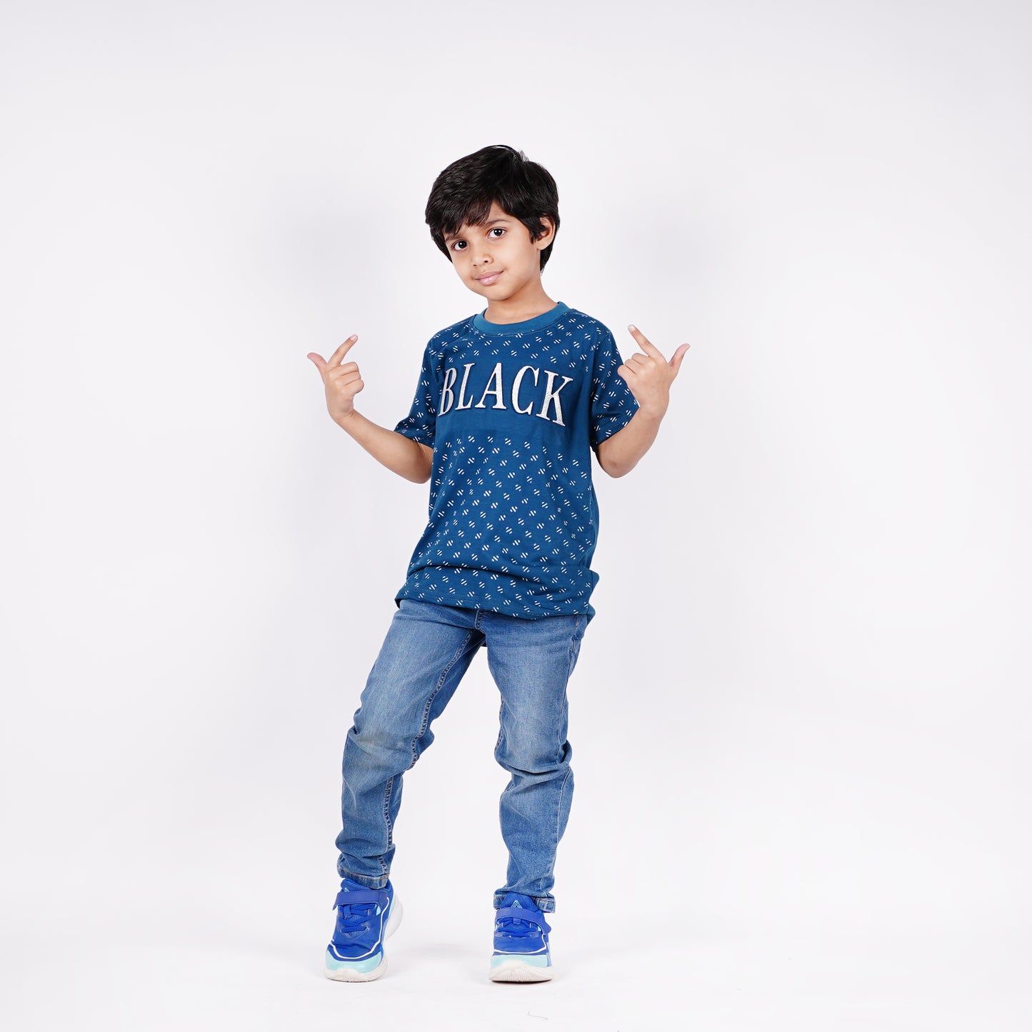 Boys Black Logo Design Tshirt