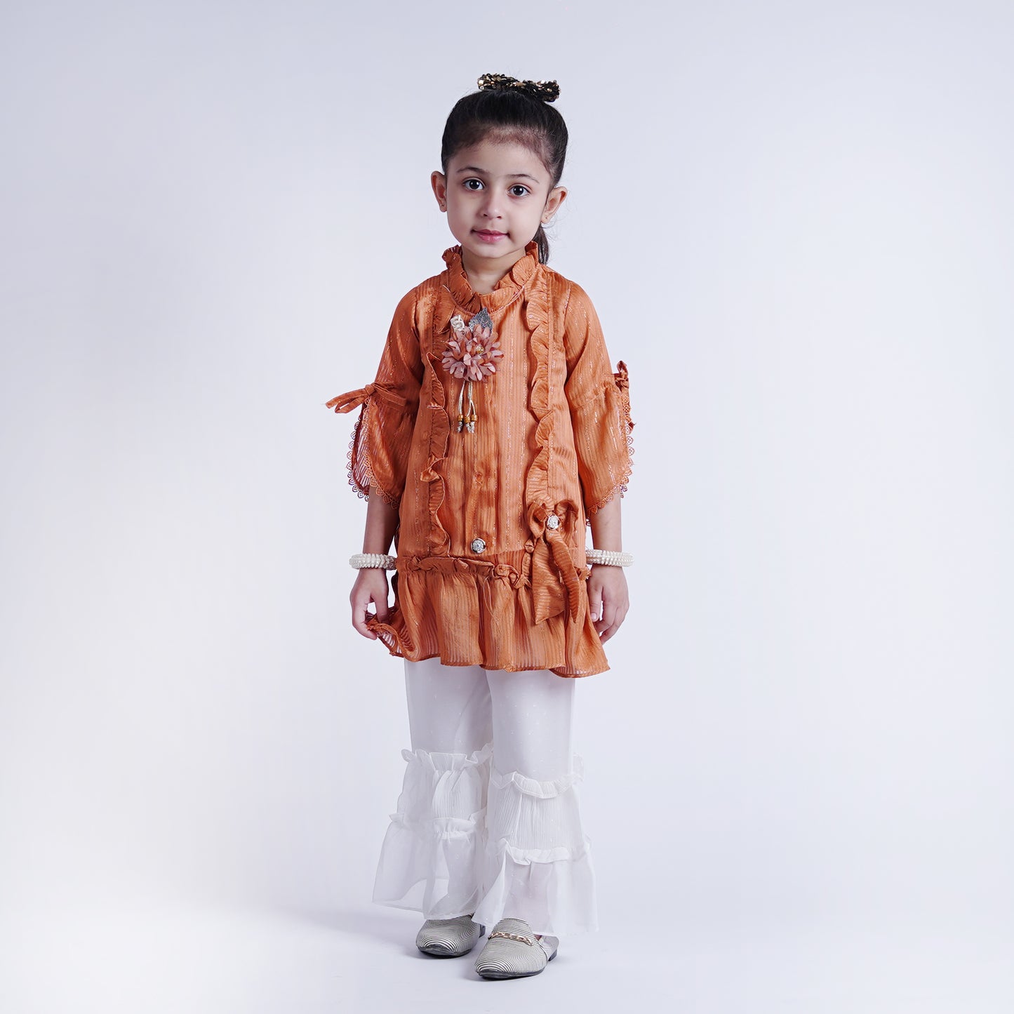 Girls Fancy Floral Bunch Top with Flapper Pajama
