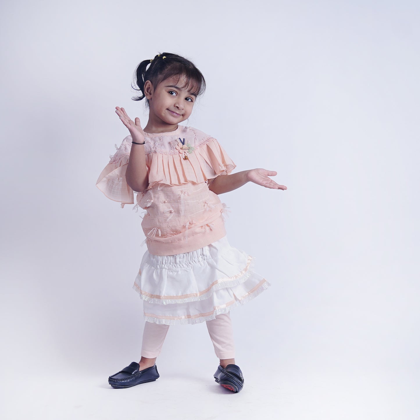 Girls Fancy 3pc Top with Skirt & Pajama