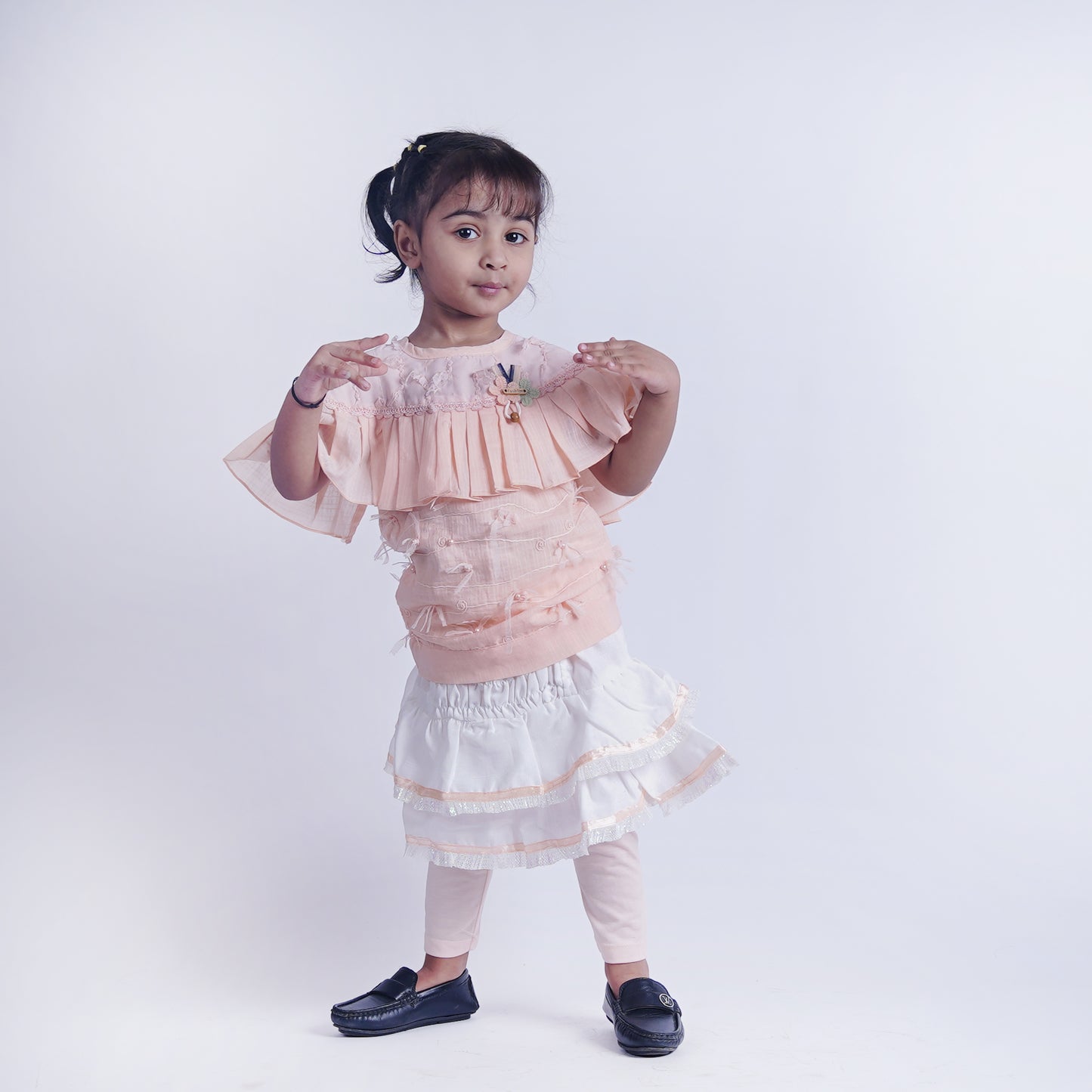 Girls Fancy 3pc Top with Skirt & Pajama