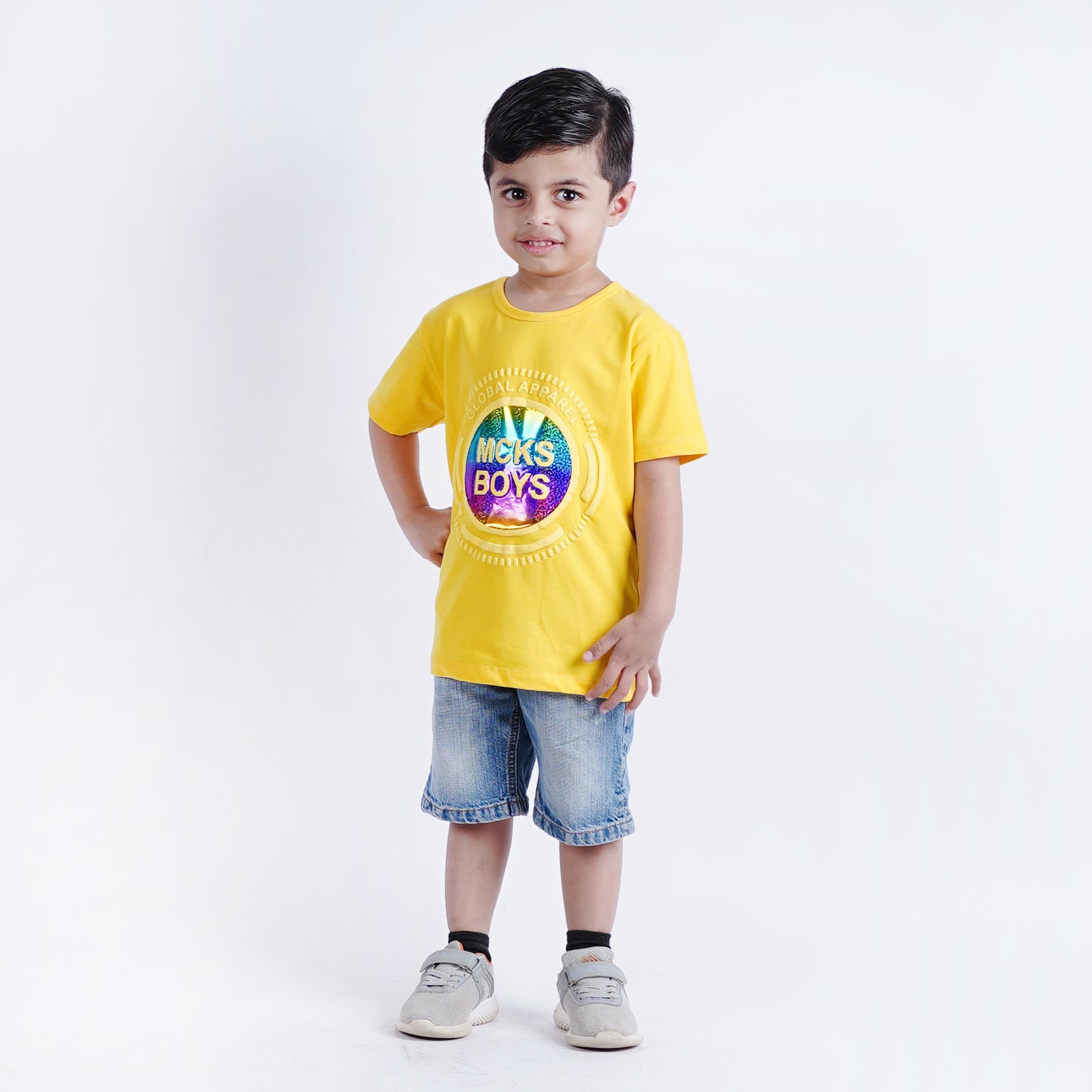 Boys Embossed T-Shirt with Short