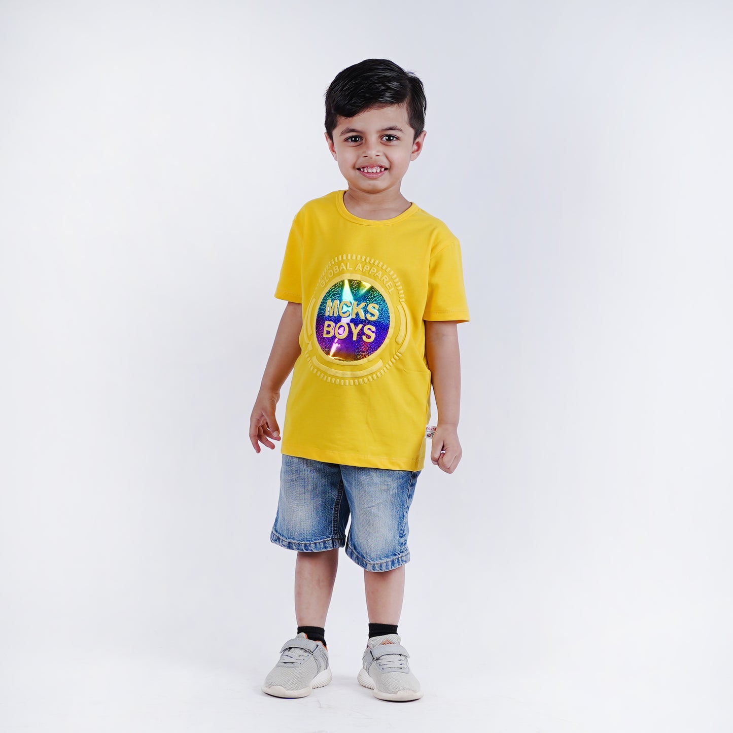 Boys Embossed T-Shirt with Short
