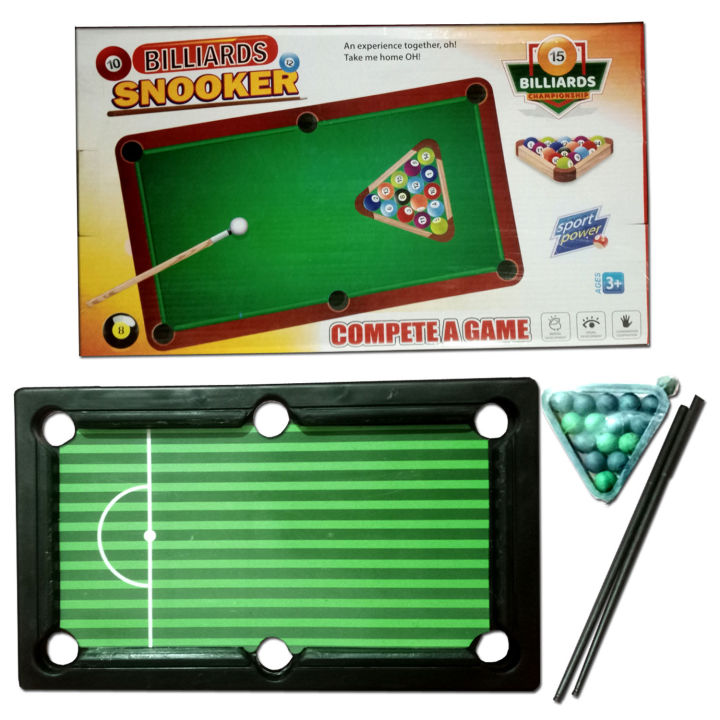 Mini Snooker Toy - 2 sticks + 16 balls + 1 mini snooker table 4 attachable legs