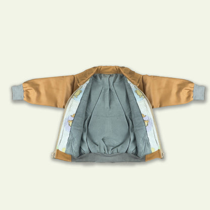 Boys Beige Leather Jacket